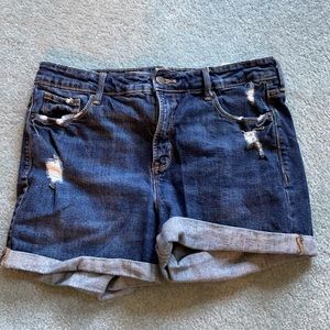 High waisted jean shorts